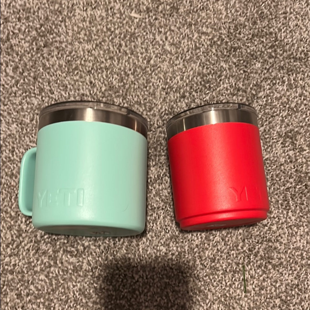 YETI Rambler Mug and Tumbler Set - Rescue Red and Seafoam Green